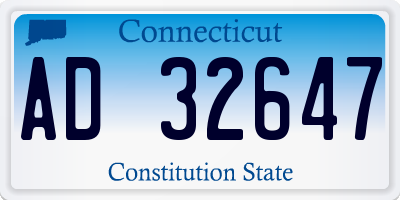 CT license plate AD32647
