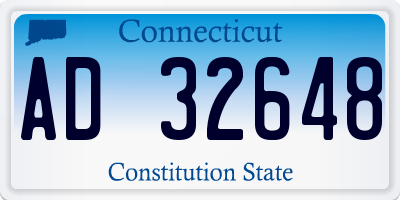 CT license plate AD32648