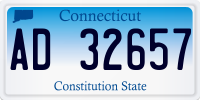 CT license plate AD32657