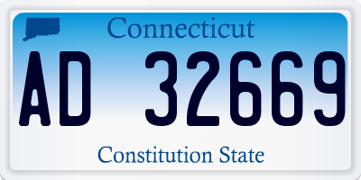 CT license plate AD32669