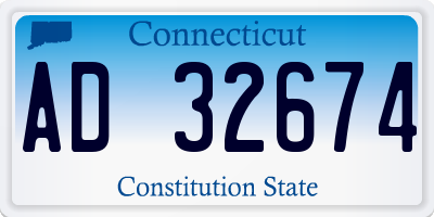 CT license plate AD32674