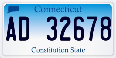 CT license plate AD32678