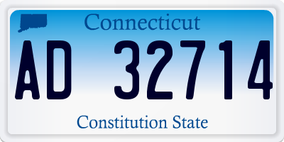 CT license plate AD32714