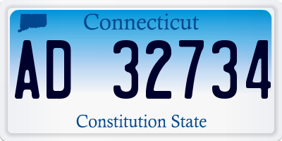 CT license plate AD32734