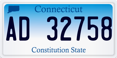 CT license plate AD32758