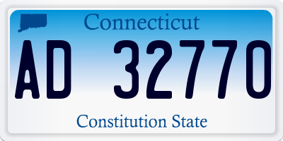 CT license plate AD32770