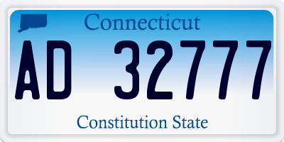CT license plate AD32777