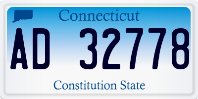 CT license plate AD32778