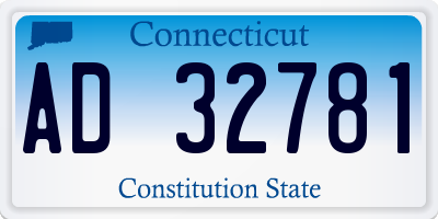 CT license plate AD32781