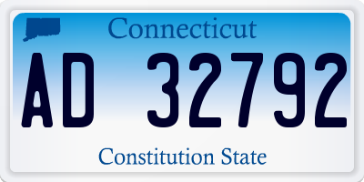 CT license plate AD32792