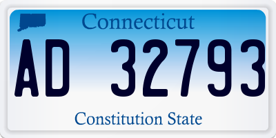 CT license plate AD32793