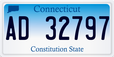 CT license plate AD32797