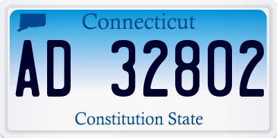 CT license plate AD32802