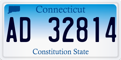 CT license plate AD32814