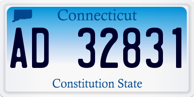 CT license plate AD32831