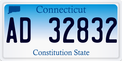 CT license plate AD32832