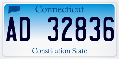 CT license plate AD32836