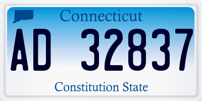 CT license plate AD32837