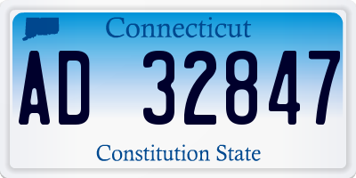 CT license plate AD32847