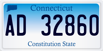 CT license plate AD32860
