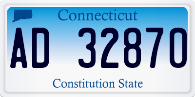 CT license plate AD32870