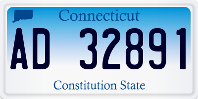 CT license plate AD32891