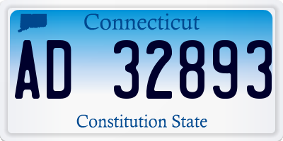 CT license plate AD32893
