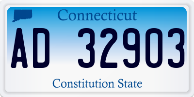 CT license plate AD32903