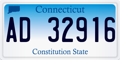 CT license plate AD32916