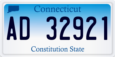 CT license plate AD32921