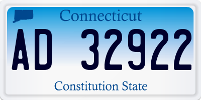 CT license plate AD32922