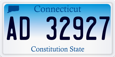 CT license plate AD32927
