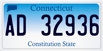 CT license plate AD32936
