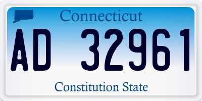 CT license plate AD32961