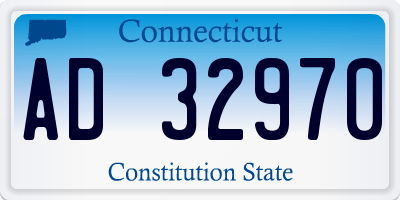 CT license plate AD32970