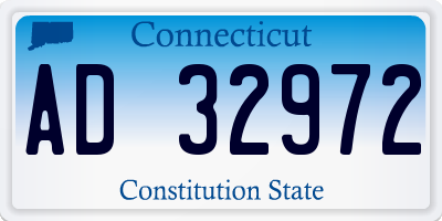 CT license plate AD32972
