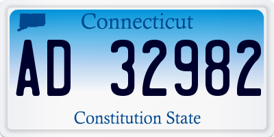 CT license plate AD32982