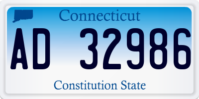 CT license plate AD32986
