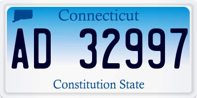 CT license plate AD32997