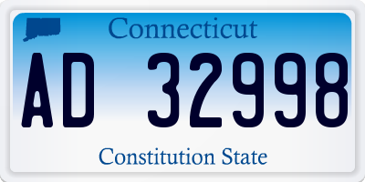 CT license plate AD32998