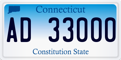 CT license plate AD33000