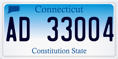 CT license plate AD33004
