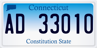 CT license plate AD33010