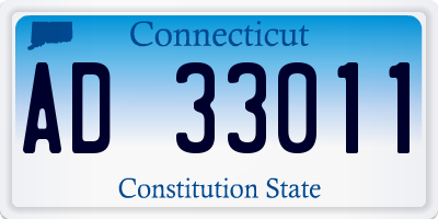 CT license plate AD33011