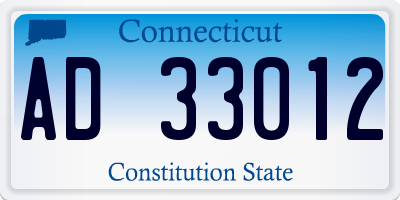 CT license plate AD33012