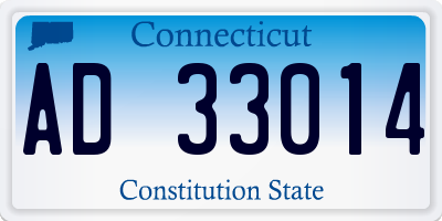 CT license plate AD33014