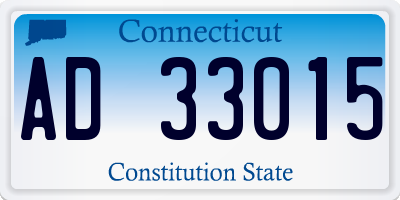 CT license plate AD33015