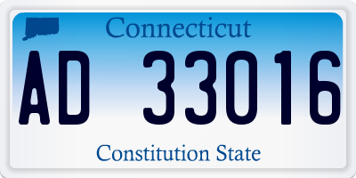 CT license plate AD33016