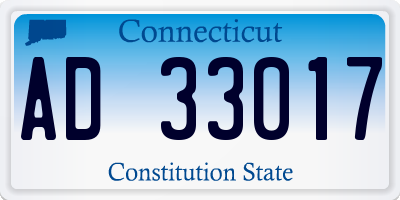 CT license plate AD33017