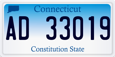 CT license plate AD33019